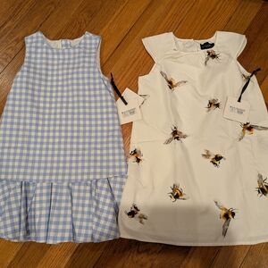 Victoria Beckham for Target Lot of 2 NWT dresses, gingham dress, bee - girls XS